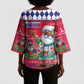 Afro Haiti Christmas Kimono Sleeve Blouse Haitian Santa Jwaye Nwel