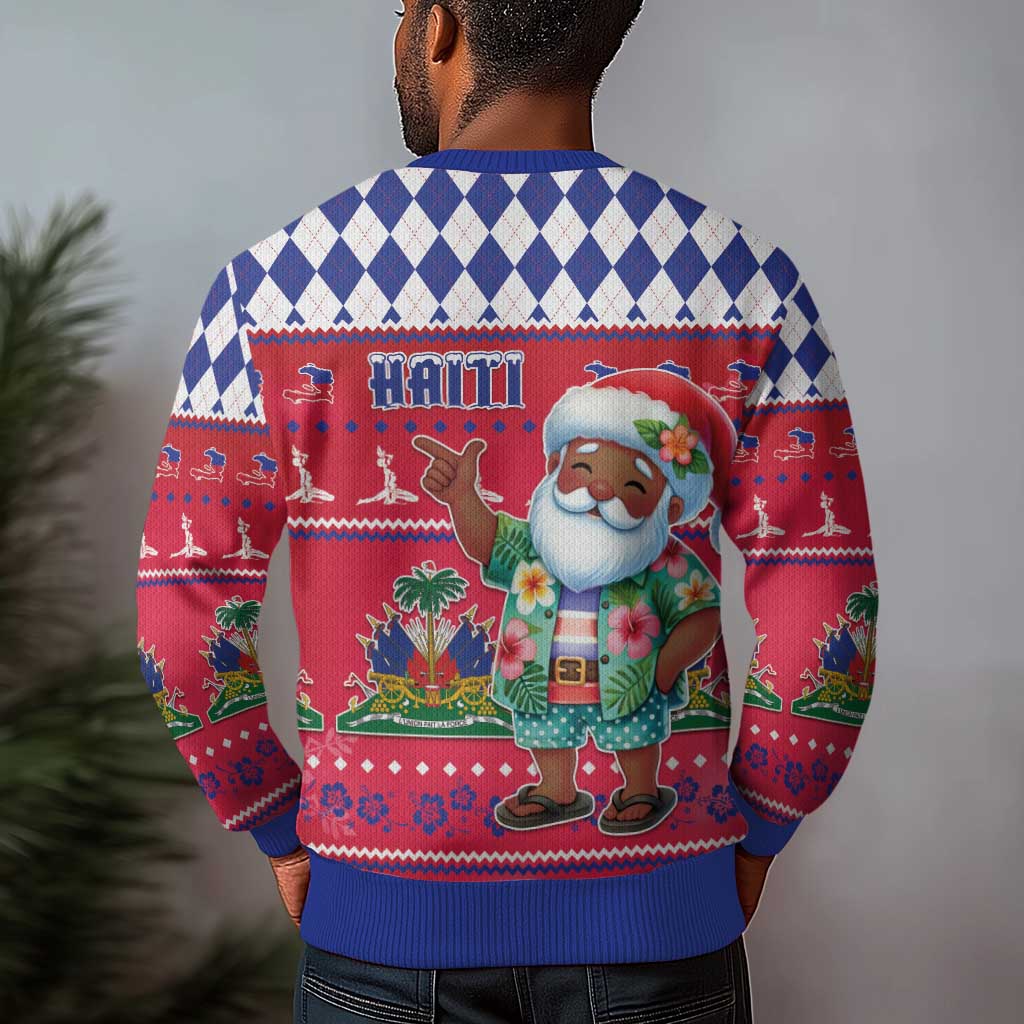 Afro Haiti Christmas Ugly Christmas Sweater Haitian Santa Jwaye Nwel - African Pride