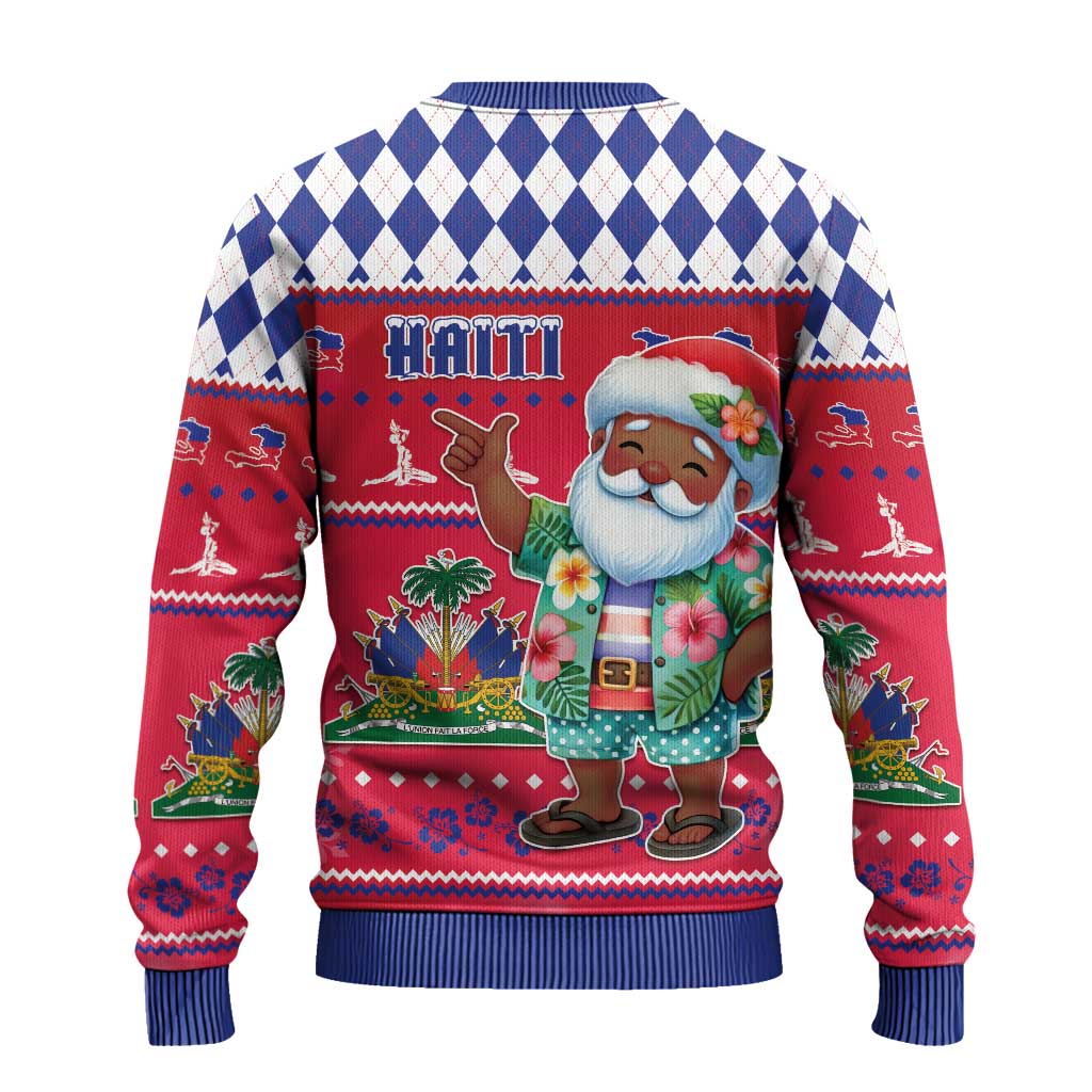 Afro Haiti Christmas Ugly Christmas Sweater Haitian Santa Jwaye Nwel - African Pride