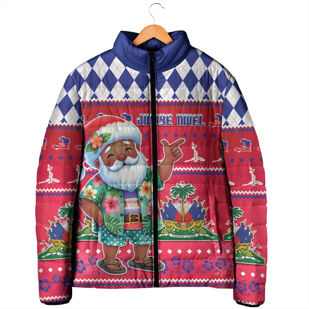 Afro Haiti Christmas Padded Jacket Haitian Santa Jwaye Nwel