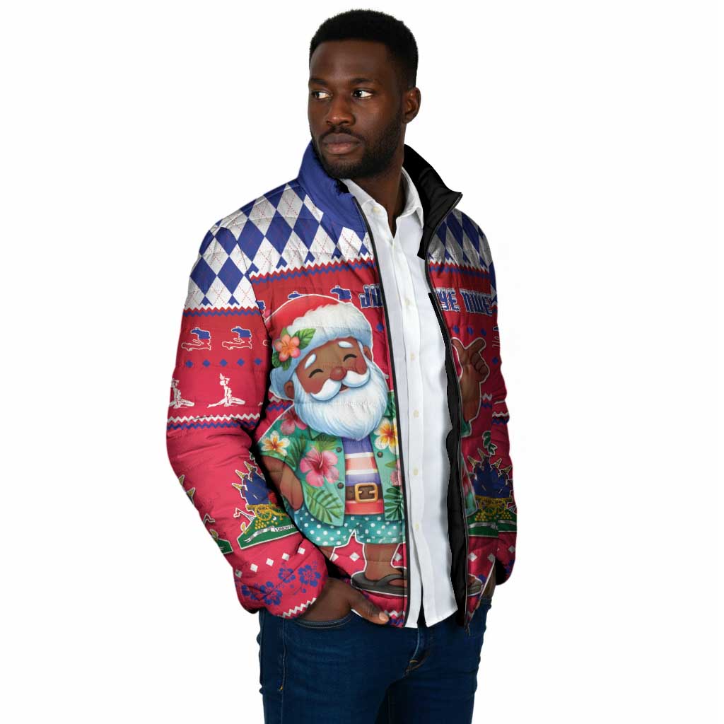 Afro Haiti Christmas Padded Jacket Haitian Santa Jwaye Nwel