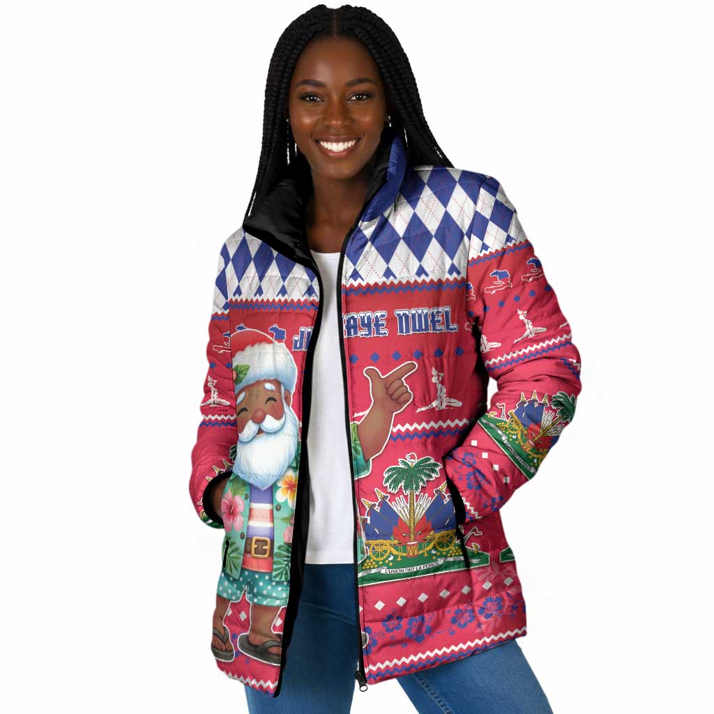 Afro Haiti Christmas Padded Jacket Haitian Santa Jwaye Nwel