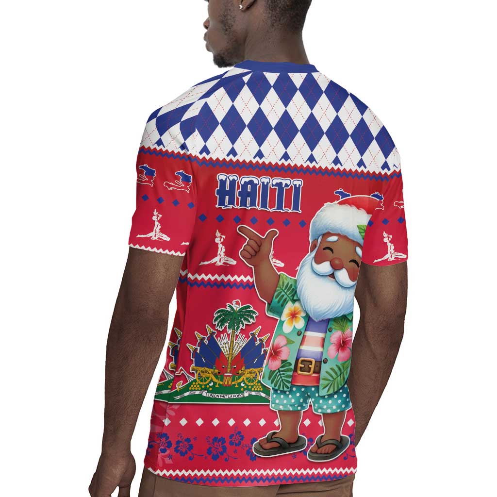 Afro Haiti Christmas Rugby Jersey Haitian Santa Jwaye Nwel - African Pride