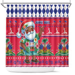 Afro Haiti Christmas Shower Curtain Haitian Santa Jwaye Nwel - African Pride
