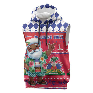 Afro Haiti Christmas Sleeveless Hoodie Haitian Santa Jwaye Nwel - African Pride