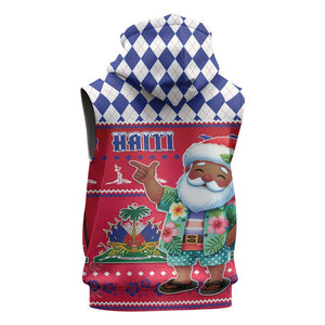 Afro Haiti Christmas Sleeveless Hoodie Haitian Santa Jwaye Nwel - African Pride