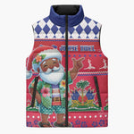 Afro Haiti Christmas Sleeveless Puffer Jacket Haitian Santa Jwaye Nwel