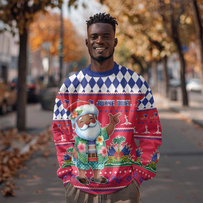 Afro Haiti Christmas Sweatshirt Haitian Santa Jwaye Nwel - African Pride