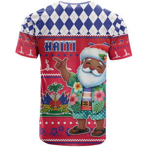Afro Haiti Christmas T shirt Haitian Santa Jwaye Nwel - African Pride