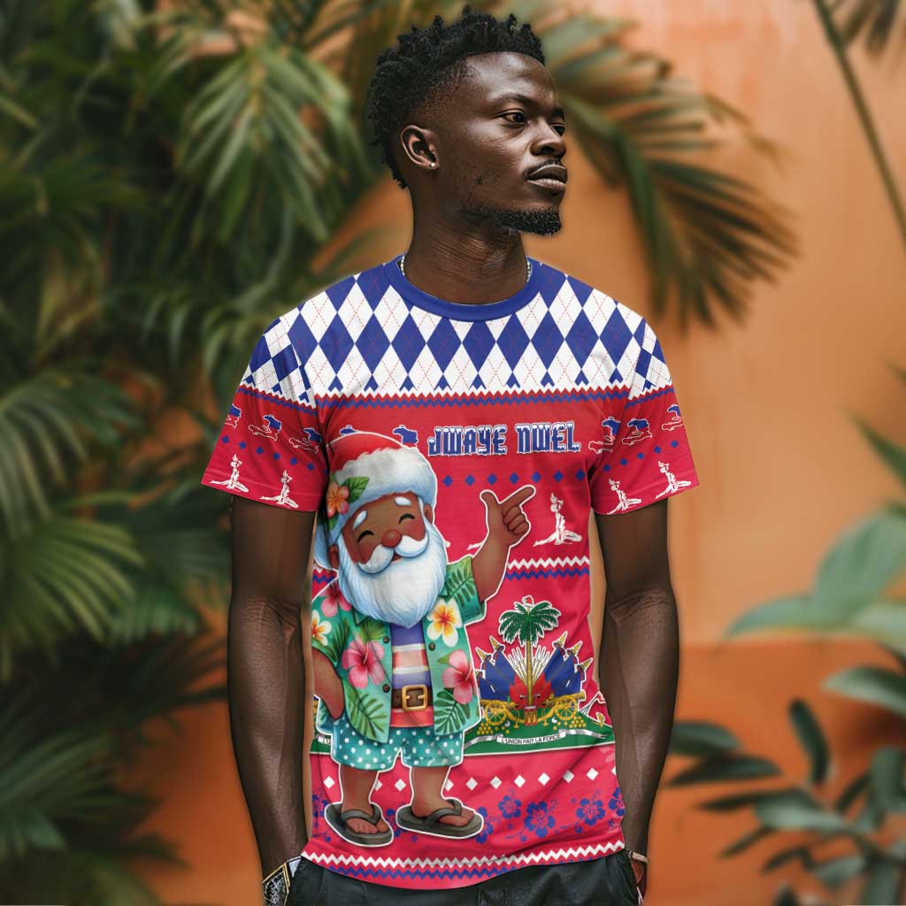 Afro Haiti Christmas T shirt Haitian Santa Jwaye Nwel - African Pride