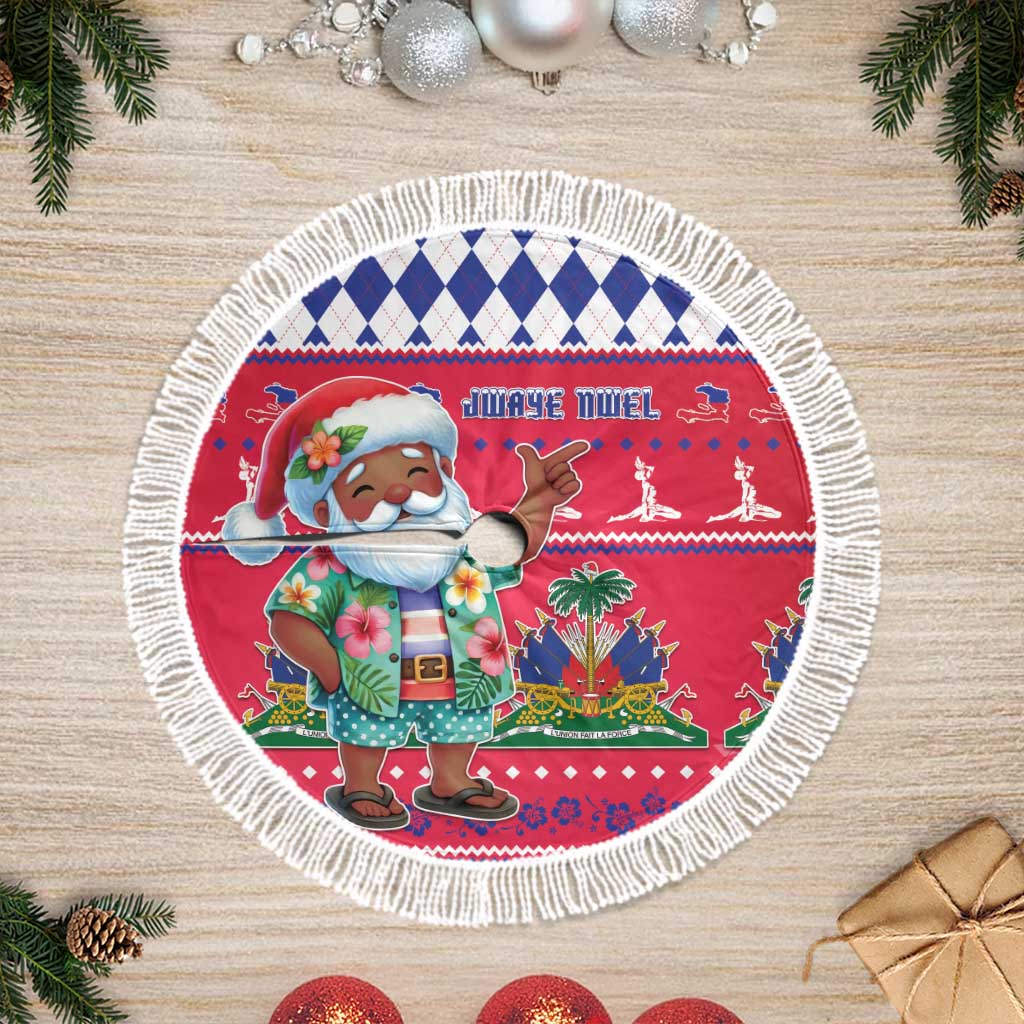 Afro Haiti Christmas Tree Skirt Haitian Santa Jwaye Nwel - African Pride