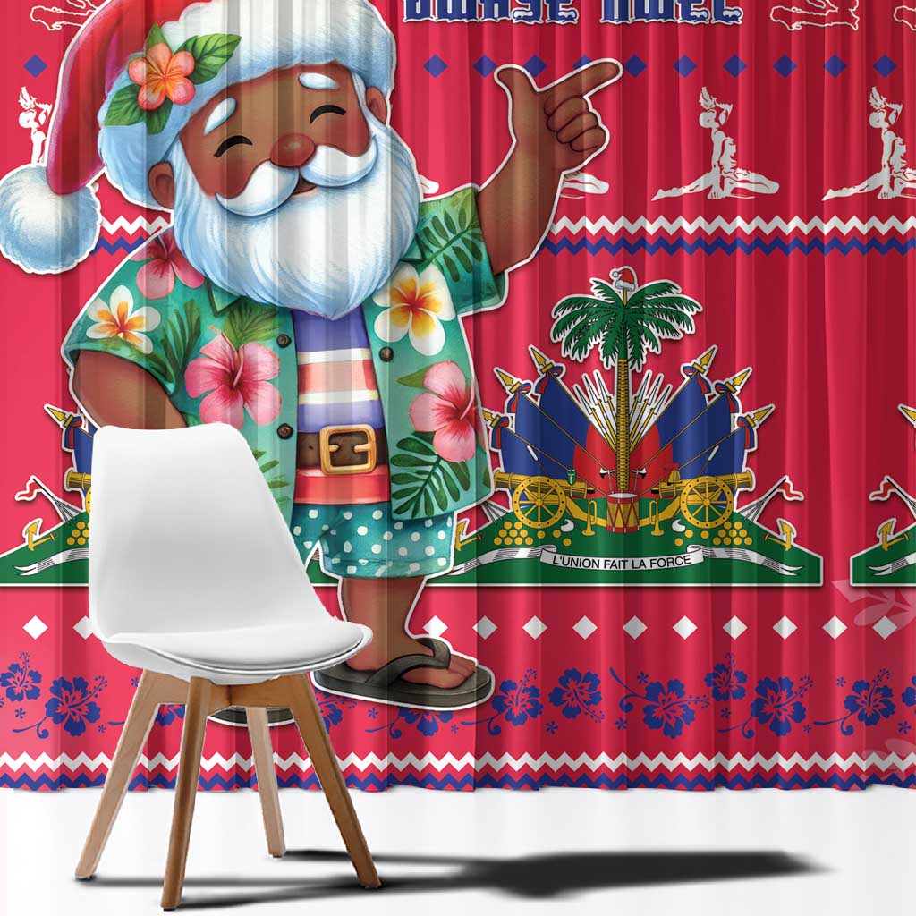 Afro Haiti Christmas Window Curtain Haitian Santa Jwaye Nwel - African Pride