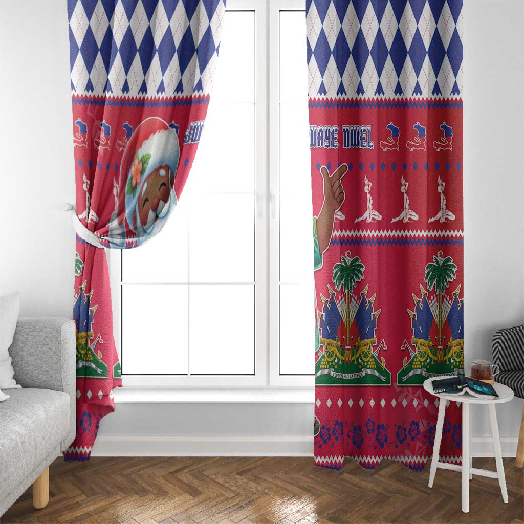 Afro Haiti Christmas Window Curtain Haitian Santa Jwaye Nwel - African Pride