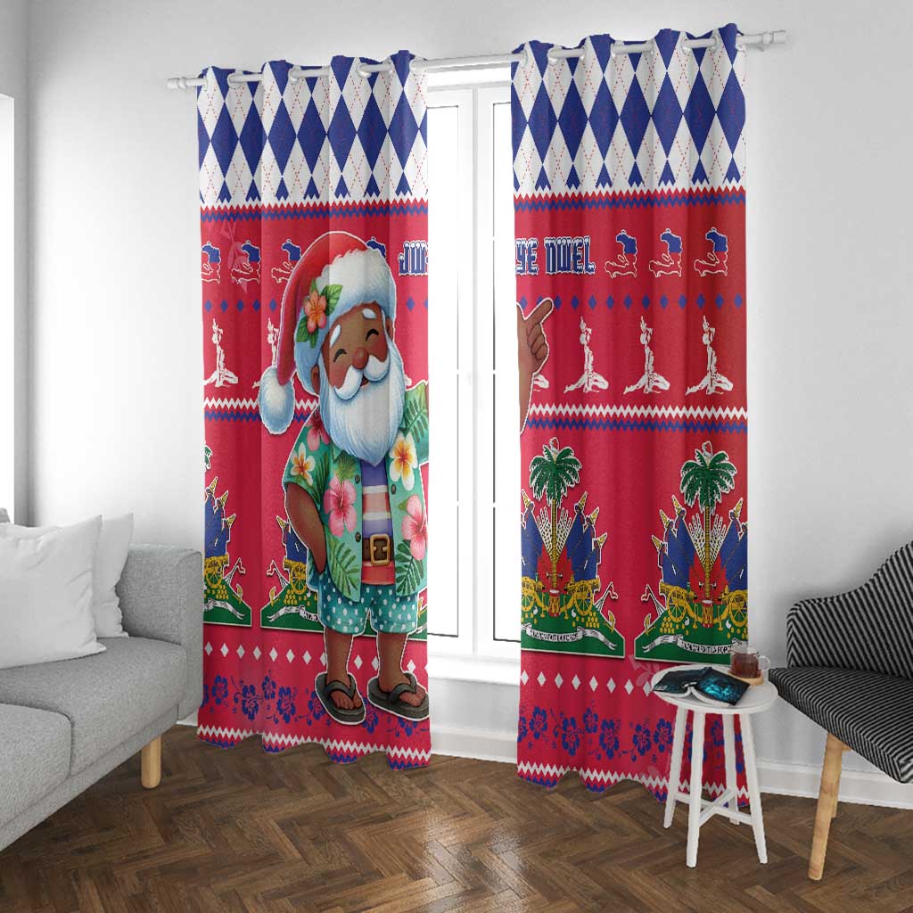 Afro Haiti Christmas Window Curtain Haitian Santa Jwaye Nwel - African Pride
