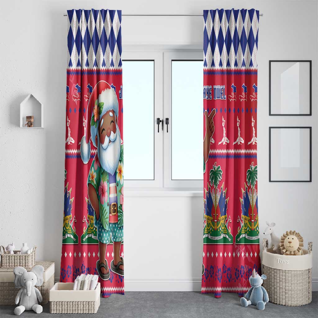 Afro Haiti Christmas Window Curtain Haitian Santa Jwaye Nwel - African Pride