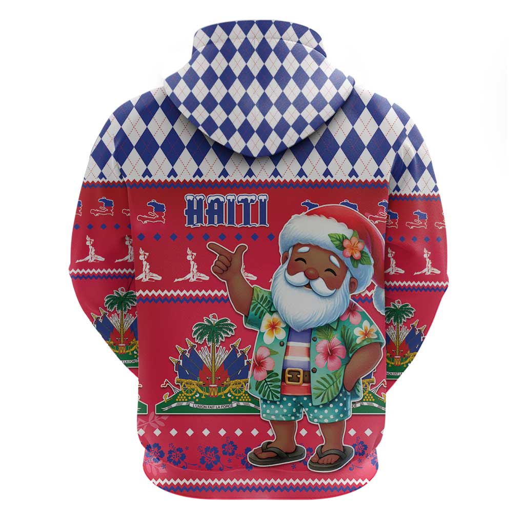 Afro Haiti Christmas Zip Hoodie Haitian Santa Jwaye Nwel - African Pride
