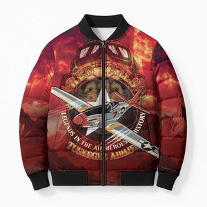 Red Tails Tuskegee Airmen Bomber Puffer Jacket Honoring The Legend