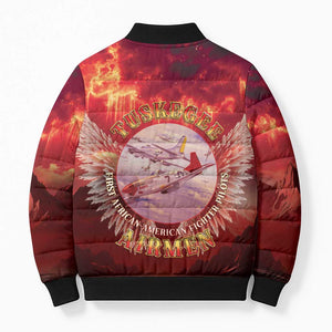 Red Tails Tuskegee Airmen Bomber Puffer Jacket Honoring The Legend
