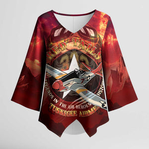 Red Tails Tuskegee Airmen Kimono Sleeve Blouse Honoring The Legend