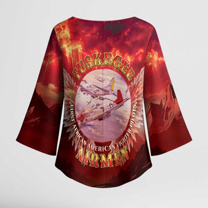 Red Tails Tuskegee Airmen Kimono Sleeve Blouse Honoring The Legend