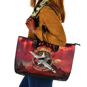 Red Tails Tuskegee Airmen Leather Tote Bag Honoring The Legend
