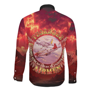 Red Tails Tuskegee Airmen Long Sleeve Button Shirt Honoring The Legend