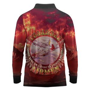 Red Tails Tuskegee Airmen Long Sleeve Polo Shirt Honoring The Legend