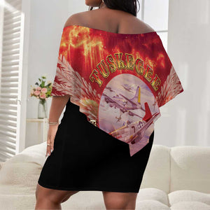 Red Tails Tuskegee Airmen Off Shoulder Short Dress Honoring The Legend