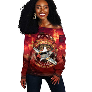 Red Tails Tuskegee Airmen Off Shoulder Sweater Honoring The Legend
