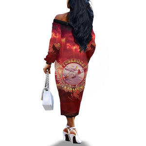 Red Tails Tuskegee Airmen Off The Shoulder Long Sleeve Dress Honoring The Legend
