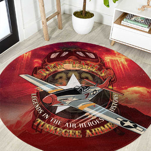 Red Tails Tuskegee Airmen Round Carpet Honoring The Legend