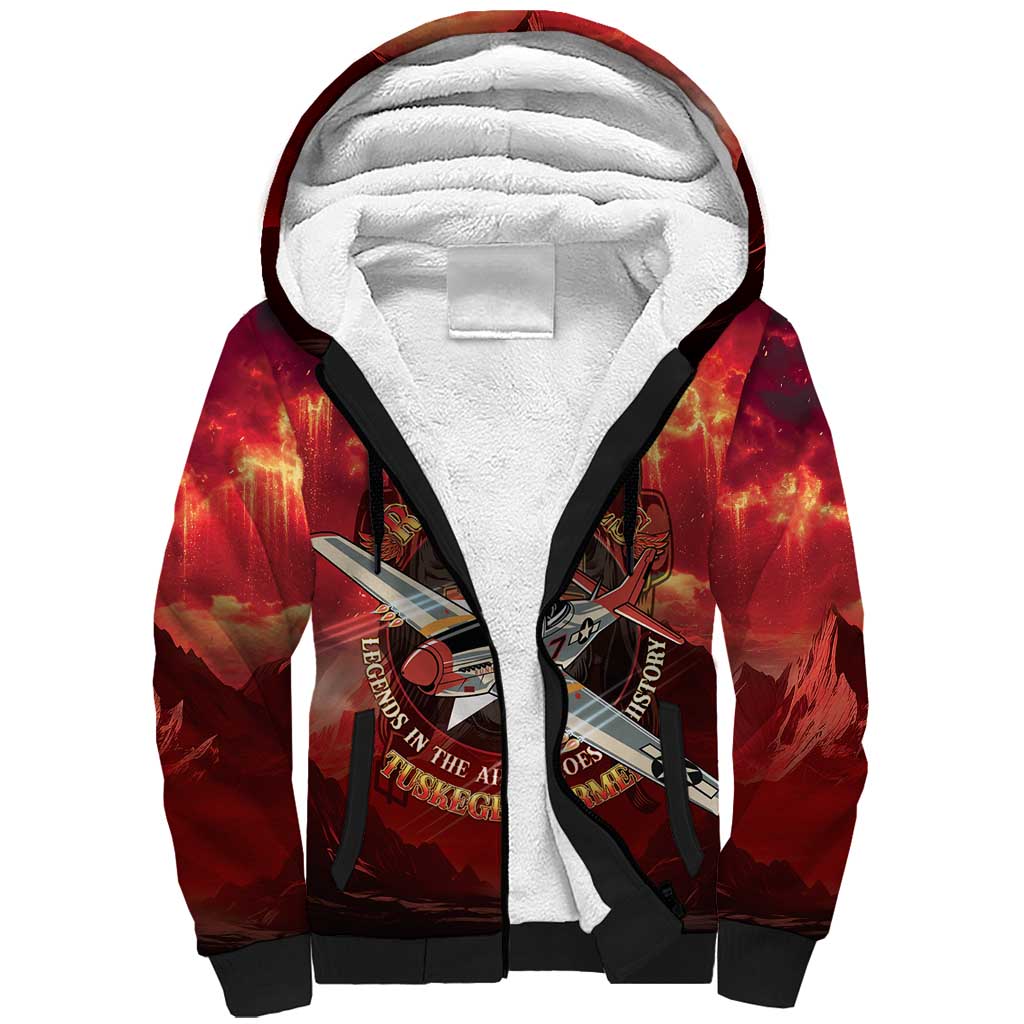 Red Tails Tuskegee Airmen Sherpa Hoodie Honoring The Legend