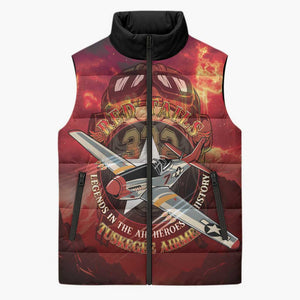 Red Tails Tuskegee Airmen Sleeveless Puffer Jacket Honoring The Legend
