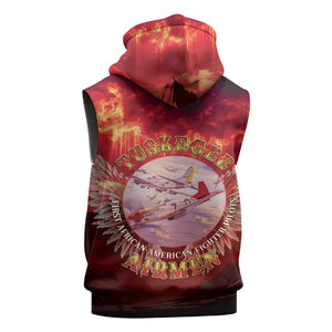 Red Tails Tuskegee Airmen Sleeveless Zip Hoodie Honoring The Legend