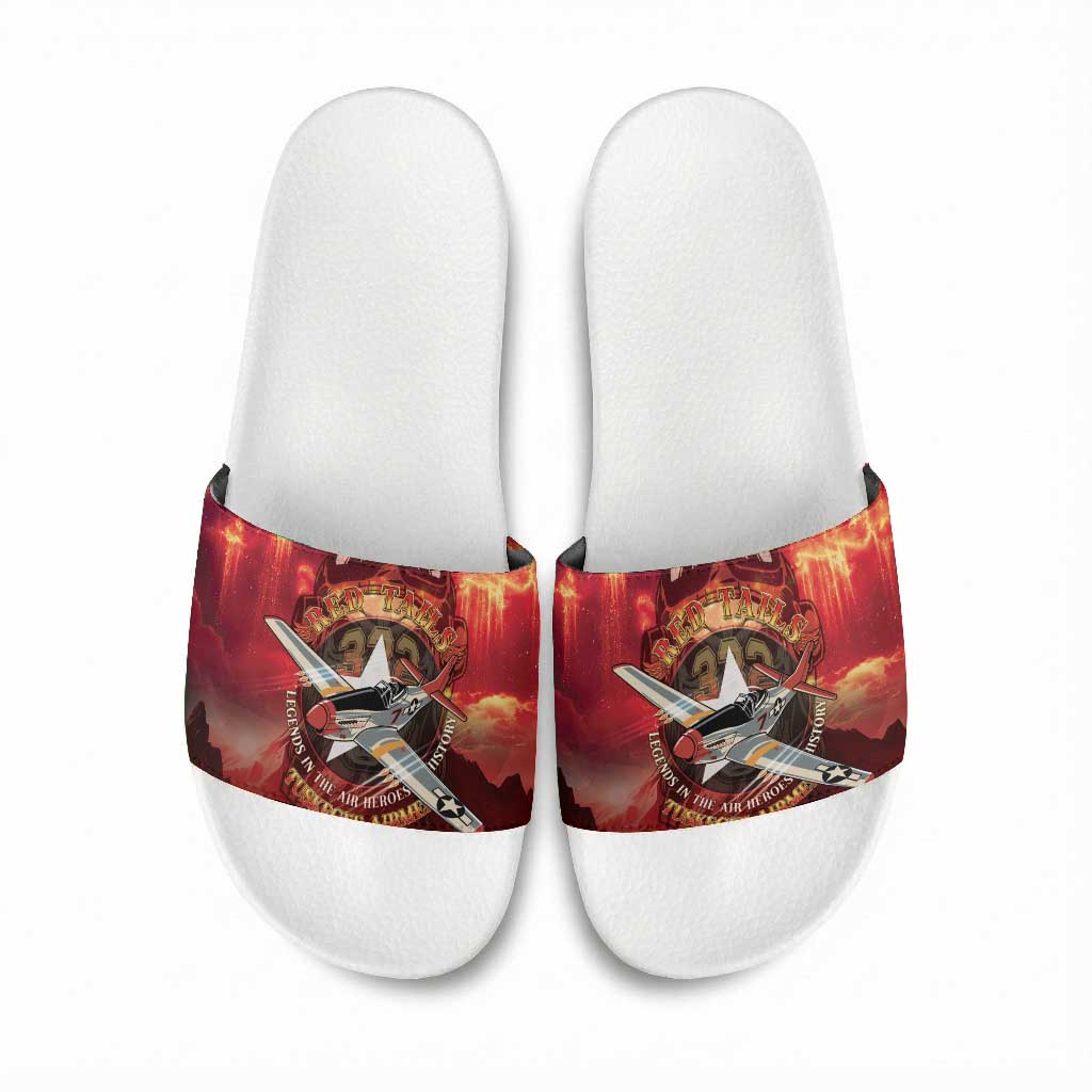 Red Tails Tuskegee Airmen Slide Sandals Honoring The Legend