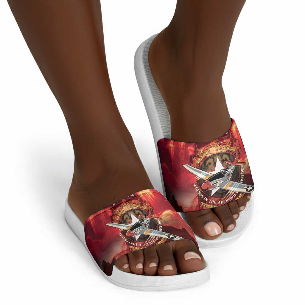 Red Tails Tuskegee Airmen Slide Sandals Honoring The Legend