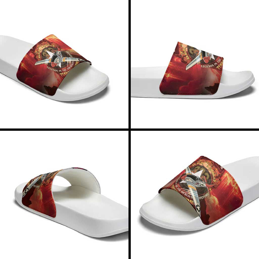 Red Tails Tuskegee Airmen Slide Sandals Honoring The Legend