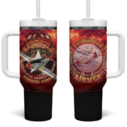 Red Tails Tuskegee Airmen Tumbler With Handle Honoring The Legend