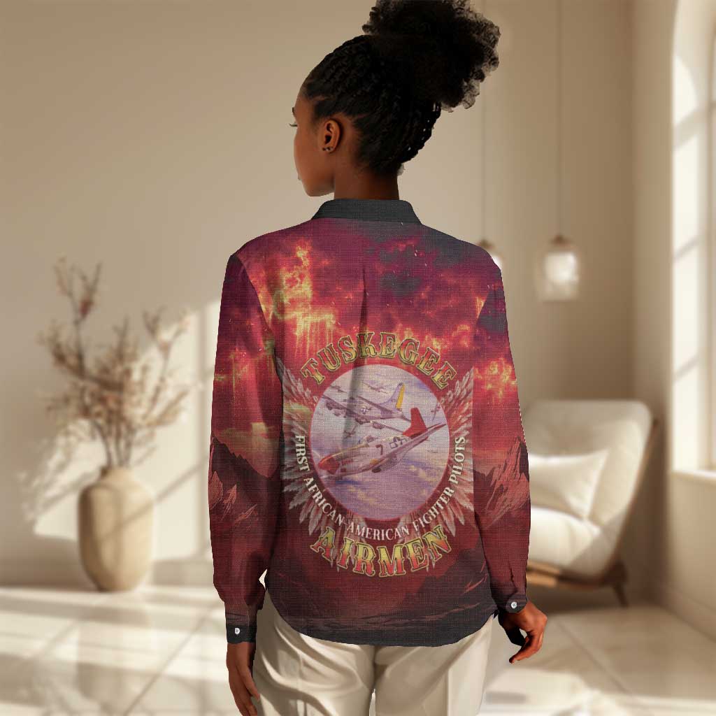 Red Tails Tuskegee Airmen Women Casual Shirt Honoring The Legend