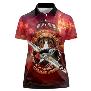 Red Tails Tuskegee Airmen Women Polo Shirt Honoring The Legend