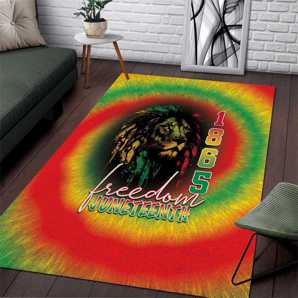 Juneteenth Freedom Day Area Rug Reggae Tie Dye Style