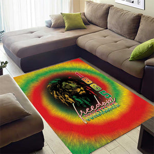 Juneteenth Freedom Day Area Rug Reggae Tie Dye Style