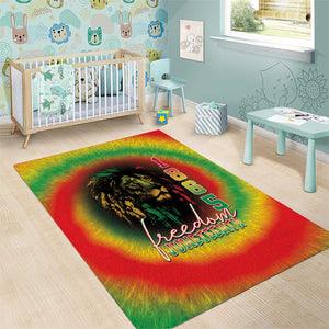 Juneteenth Freedom Day Area Rug Reggae Tie Dye Style