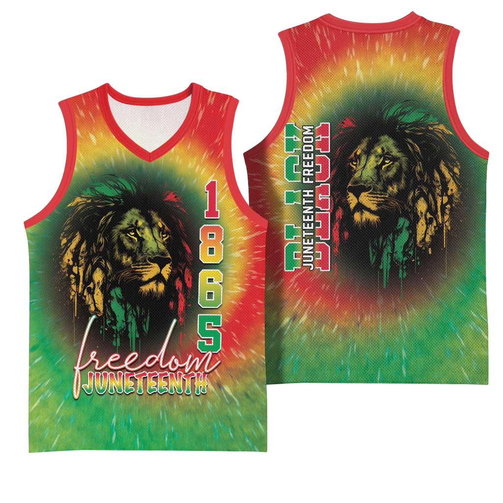 Juneteenth Freedom Day Basketball Jersey Reggae Tie Dye Style LT05