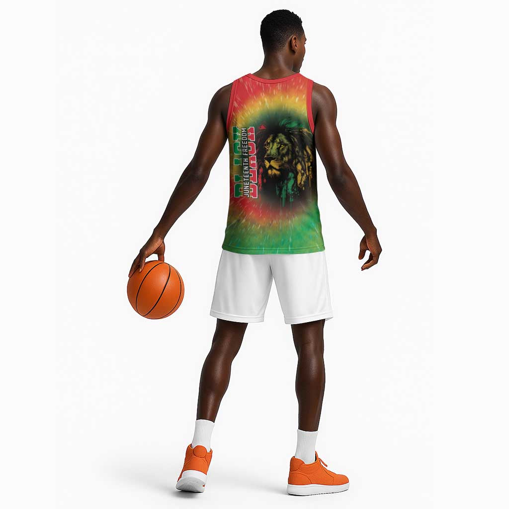 Juneteenth Freedom Day Basketball Jersey Reggae Tie Dye Style LT05