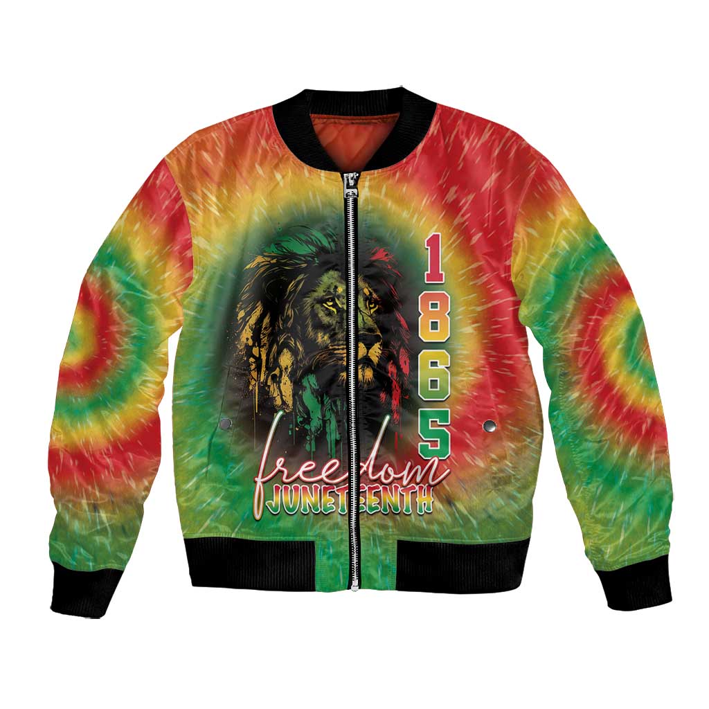 Juneteenth Freedom Day Bomber Jacket Reggae Tie Dye Style