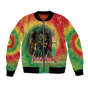 Juneteenth Freedom Day Bomber Jacket Reggae Tie Dye Style
