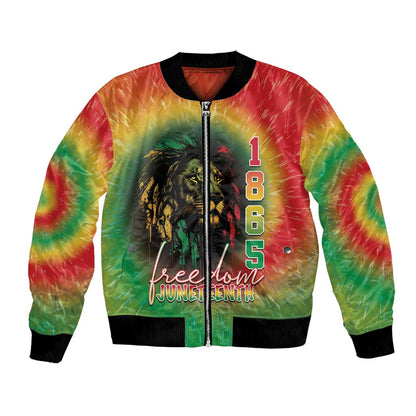 Juneteenth Freedom Day Bomber Jacket Reggae Tie Dye Style