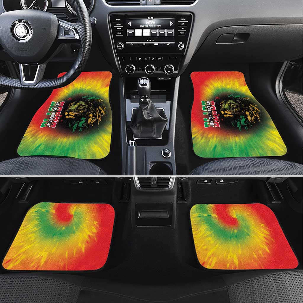 Juneteenth Freedom Day Car Mats Reggae Tie Dye Style