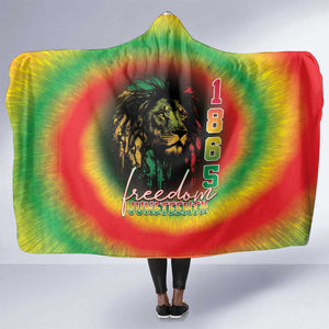 Juneteenth Freedom Day Hooded Blanket Reggae Tie Dye Style